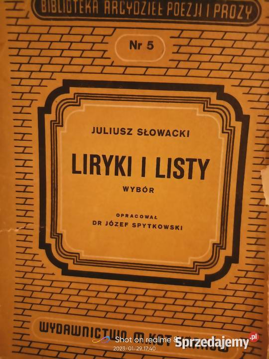 Wybór liryk i listów Słowackiego książki Rok wydania 1948 Warszawa sprzedam
