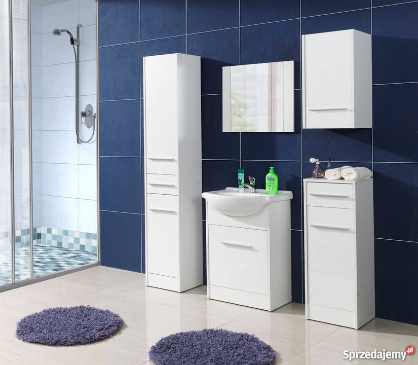 Meble łazienkowe SLIM 6 Biały FIOLET połysk RATY Komplety mebli Poznań