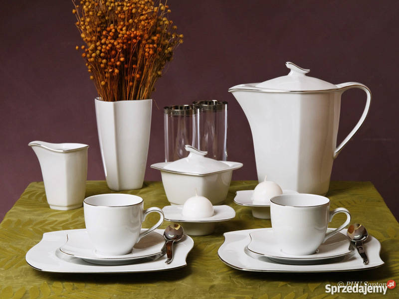 Serwis do kawy Tryton Pluton 12osobowy porcelana dolnośląskie sprzedam