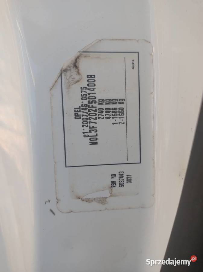 Opel Vivaro 2015 Sprowadzony z Niemiec 115KM Opel Kadzidło