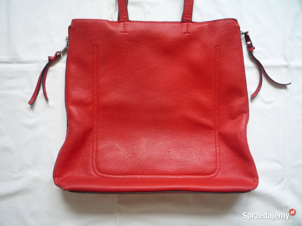 Czerwona torebka Pojemna Duża Mieści format A4 Na ramię Torby i torebki Szczecin sprzedam