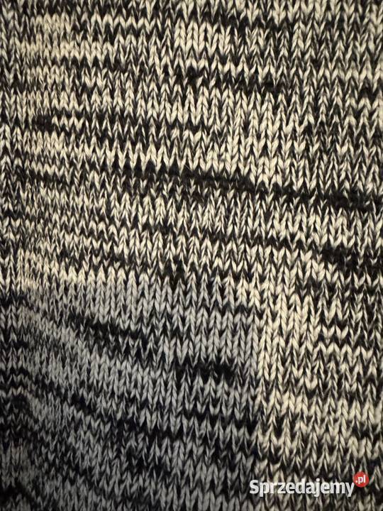 Sweter męski M z bawełny 100 szary melanż z