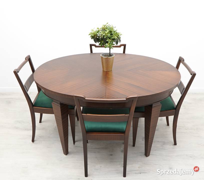 Zabytkowy stół 4 krzesła lata 20te renowacji wielkopolskie Jerka sprzedam