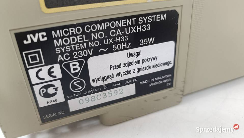 JVC CAUXH33 Wieżyczka stereo bez pilota kolumny wielkopolskie Poznań sprzedam