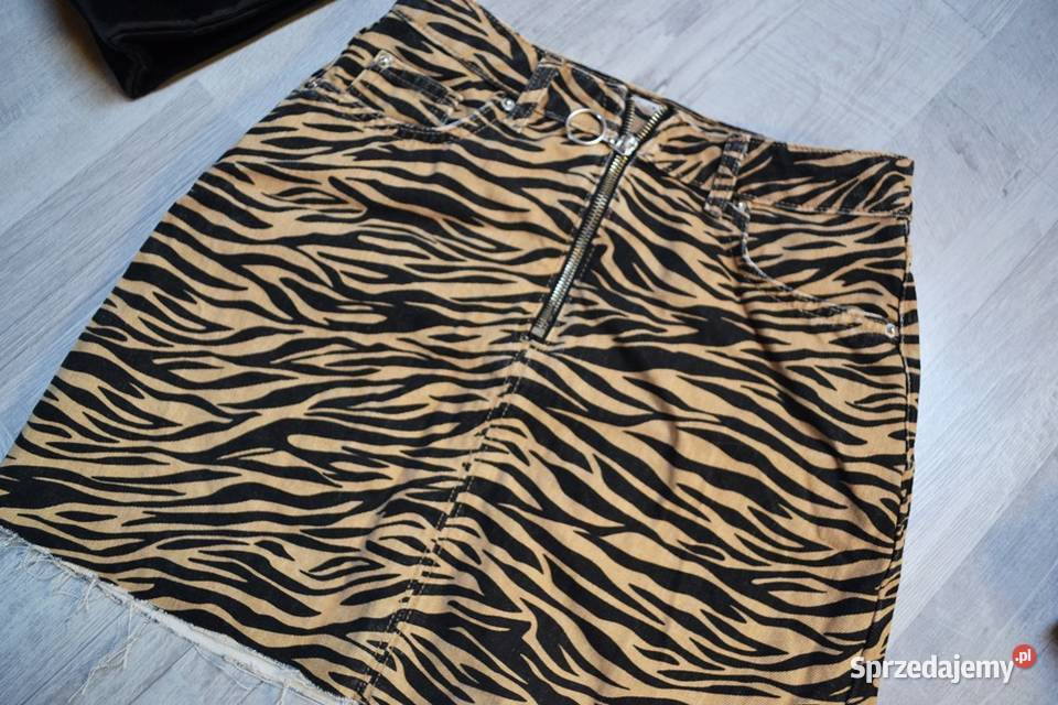 Spódniczka Denim Co S sexy tygrys zebra brąz Toruń