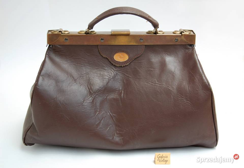 Torba podróżna skórzana vintage Francja logo lubelskie