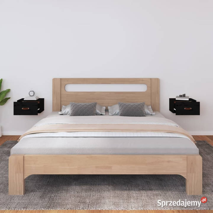 Szafki nocne wiszące 2 40x295x22 czarne WM820995 Warszawa