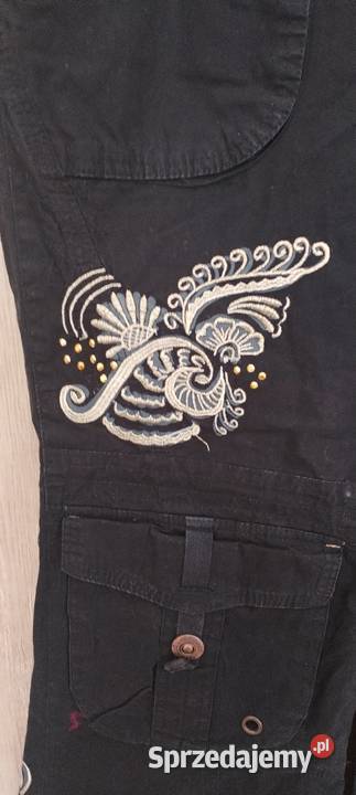 Spodnie damskie z haftem Długie Spodnie Łódź