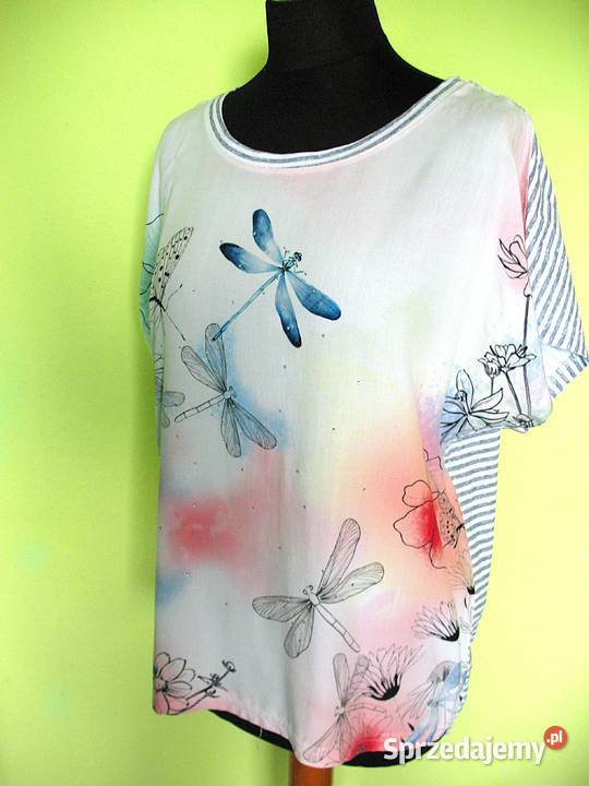 Bluzka w ważki 42 XL wiskoza i bawełna Dress In mazowieckie Siedlce