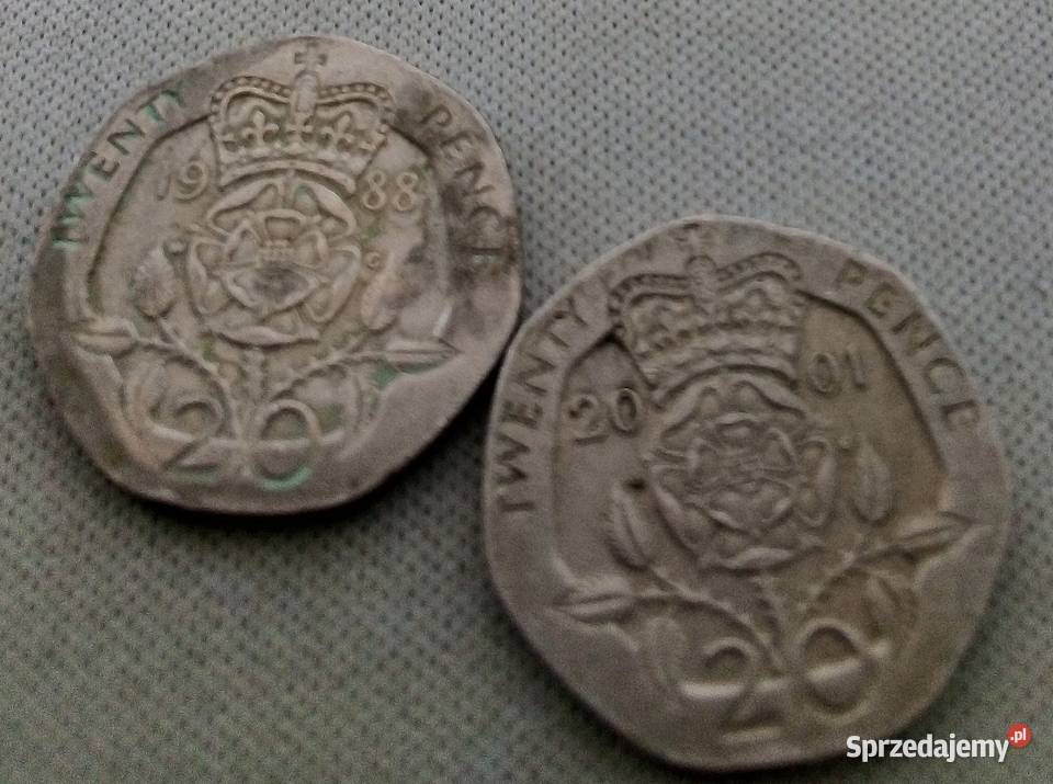 WIELKA BRYTANIA20 PENSÓW1988 r I 2001 r Antyki, Sztuka, Kolekcje Legionowo