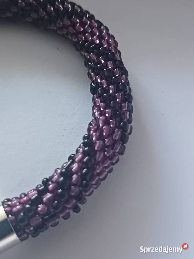 Bransoletka czarnofioletowa handmade Bransoletki Biżuteria Ostrów Mazowiecka