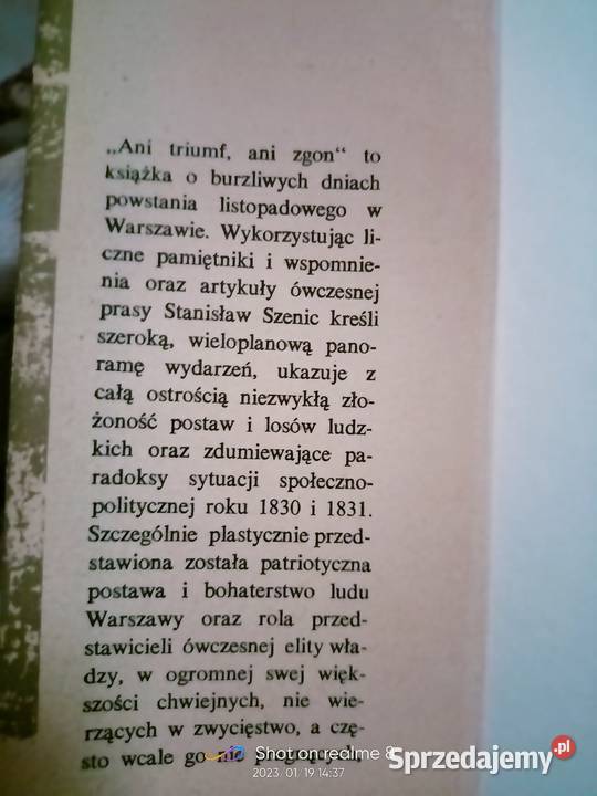 Ani tryumf ani zgon Szenic książki Warszawa