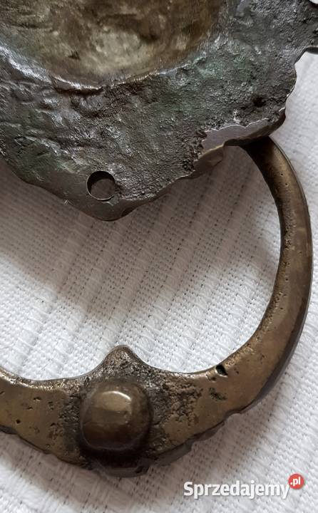 stara mosiężna kołatka do drzwi lew Ruda Śląska