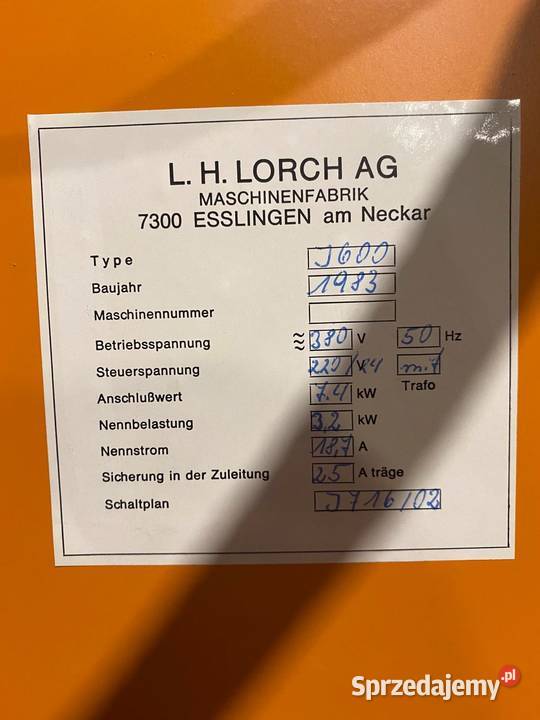 LH Lorch Daunen und Federn Fllmaschine Typ J600 Szczecin