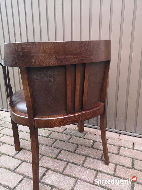 Stary Fotel Krzesło Dębowe Gabinetowe Antyk Swarzędz