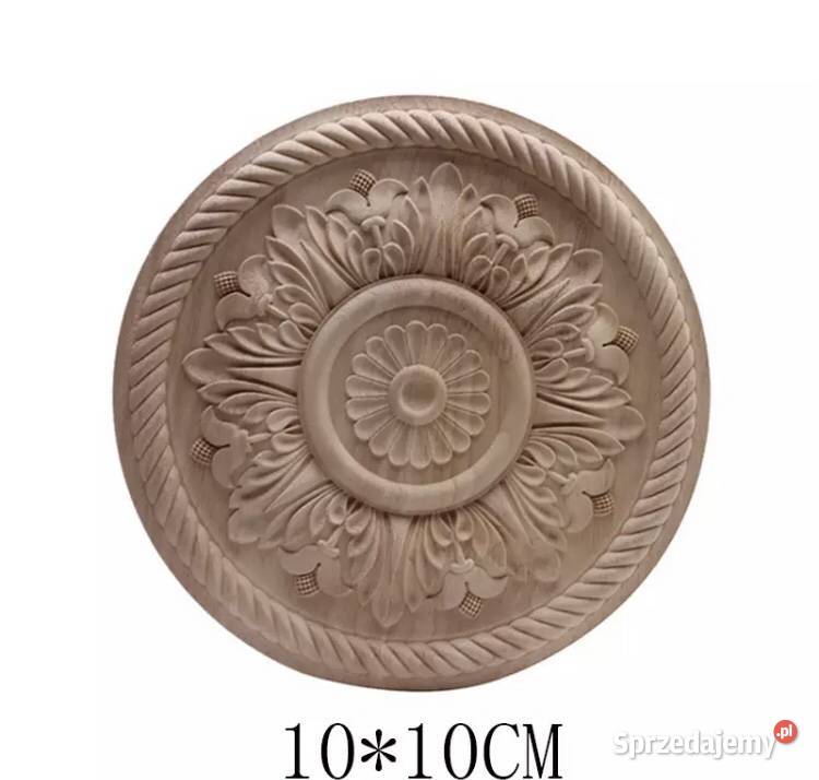 Drewniany dekor rozeta ornament ozdoba na drzwi odcienie brązowego Częstochowa