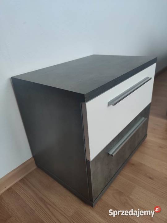 Dwie szafki nocne nowe biel ciemny beton Szafy, regały, półki małopolskie Nowy Wiśnicz