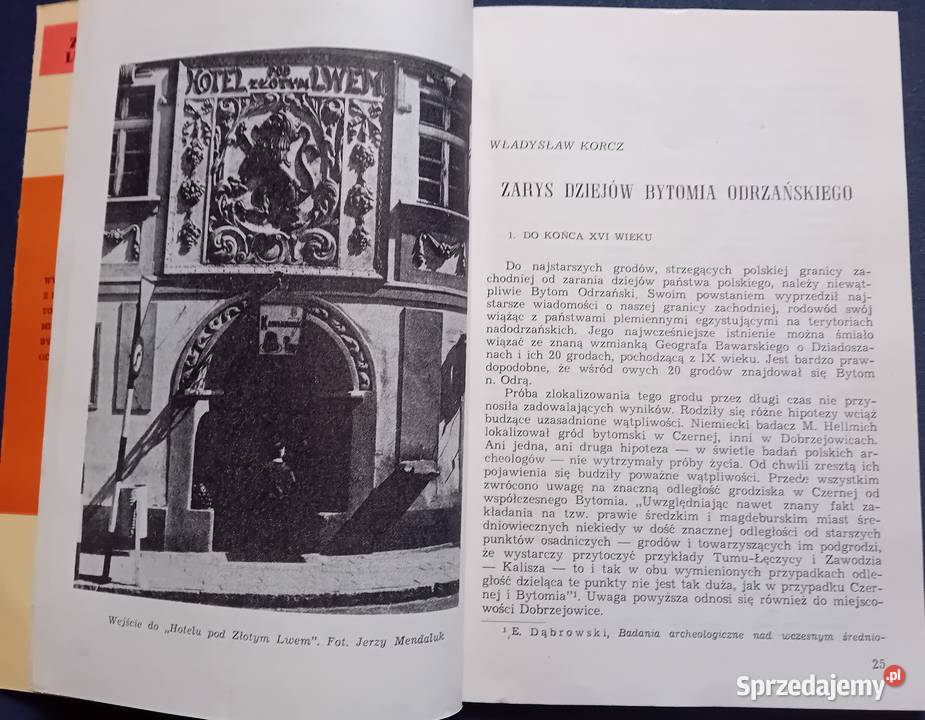 Bytom Odrzański Z dziejów i współczesności 1980 wielkopolskie Koźminek sprzedam