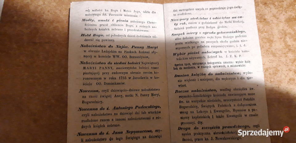Reguły Źywego Różańca Rzeszów 1859 rzadkie Iwno