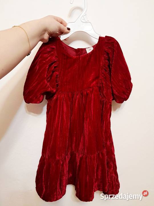 Czerwona sukienka wizytowa dziewczynki dziewczynka Łódź