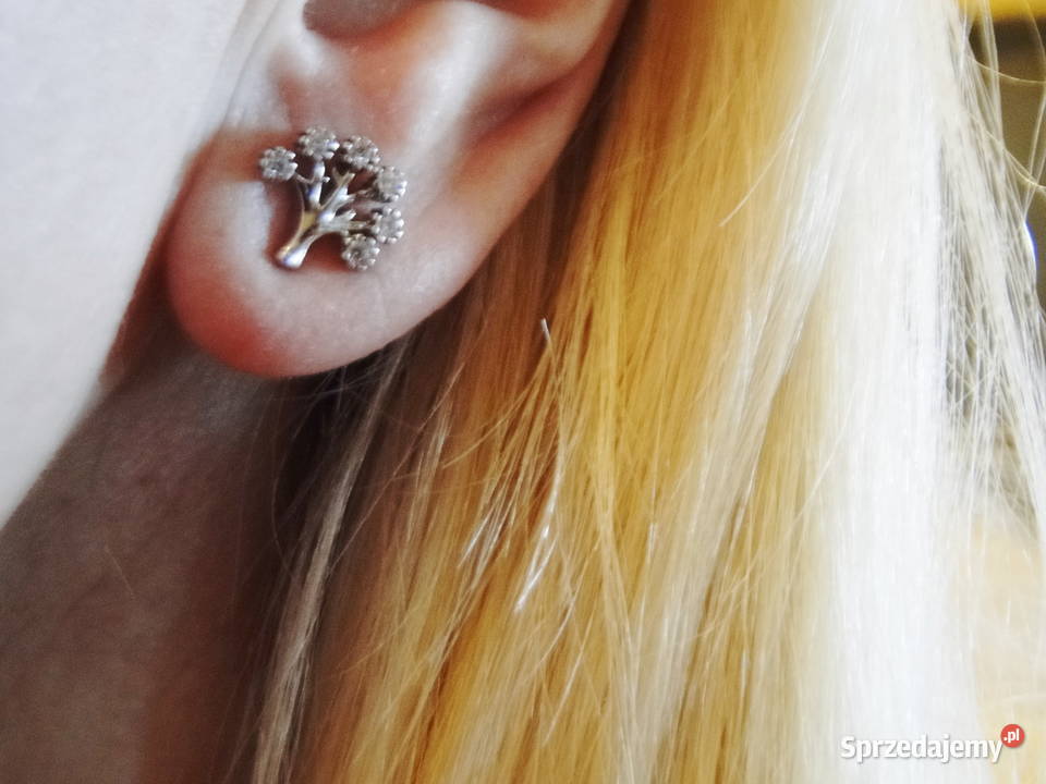 Śliczne kolczyki drzewka srebro 925 mazowieckie