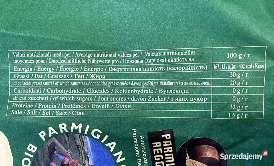 Parmigiano Reggiano Organiczny dojrzewanie 60 Sery Świdnica sprzedam