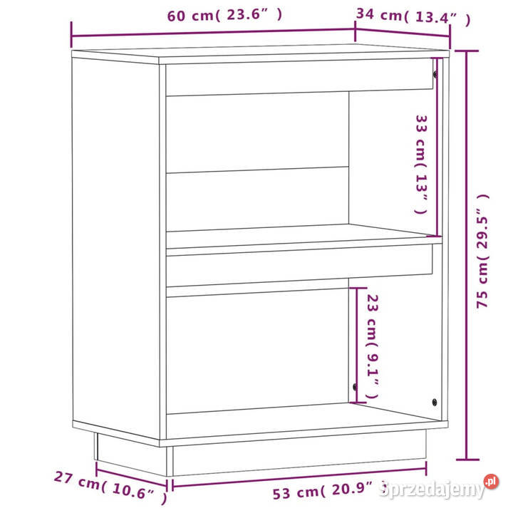 Szafka 60x34x75 lite drewno sosnowe WM813819 mazowieckie Warszawa