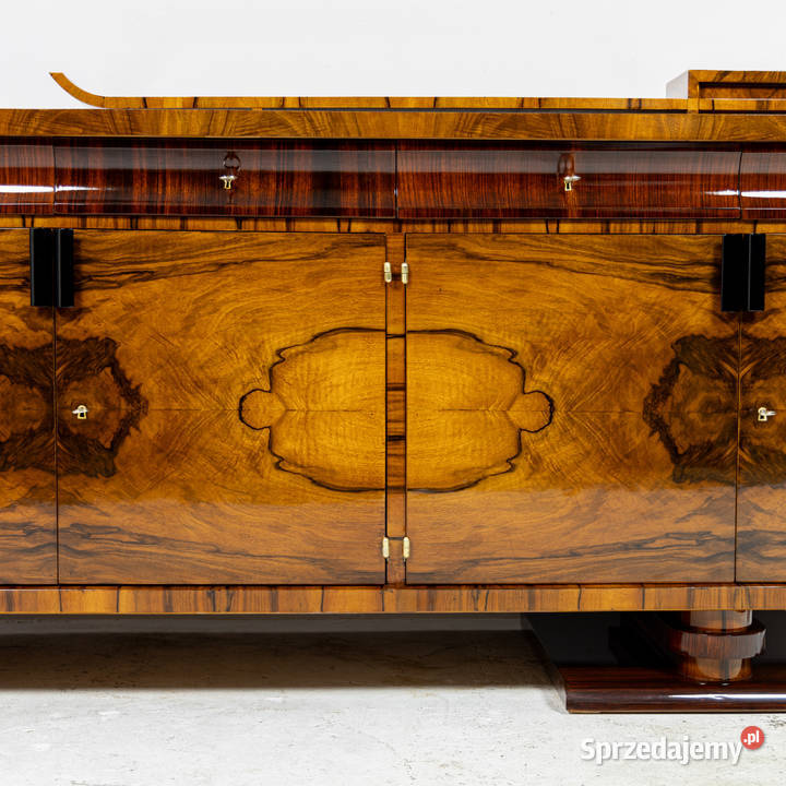 Bufet art deco długa komoda politura orzech wielkopolskie Swarzędz