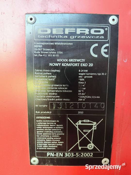 Piec Defro 20 KW Drwały sprzedam