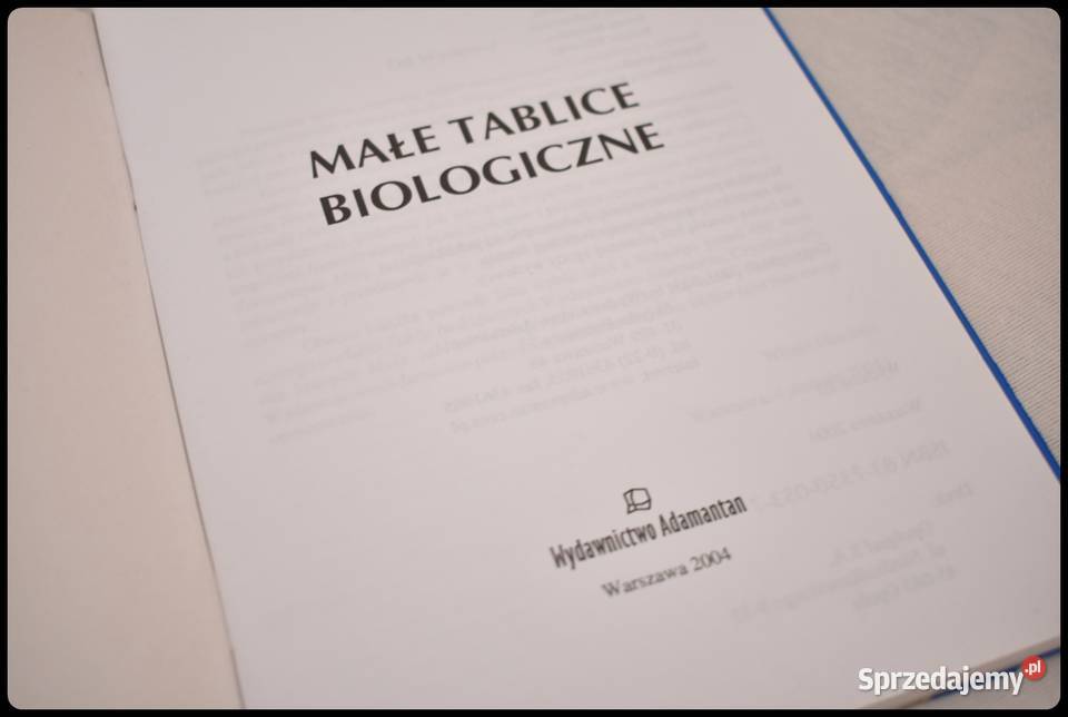 Małe tablice biologiczne wyd Adamantan 2004 biologia, ekologia Płock sprzedam
