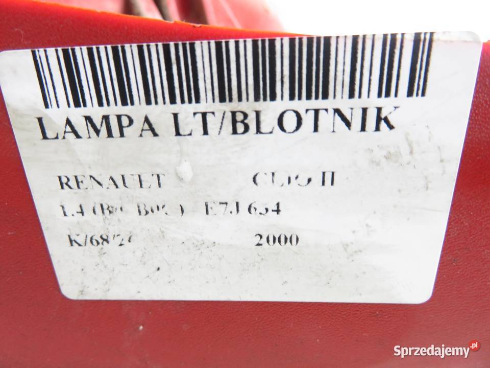 LAMPA LEWA TYLNA RENAULT CLIO II