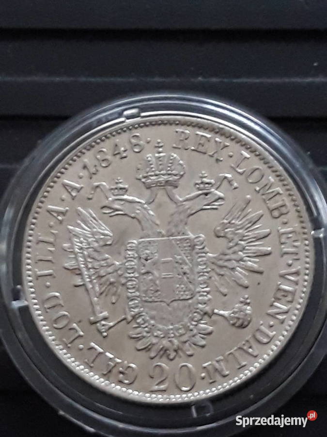 20 Krajcarów Ferdynand I 1848 r około mennicze Konin