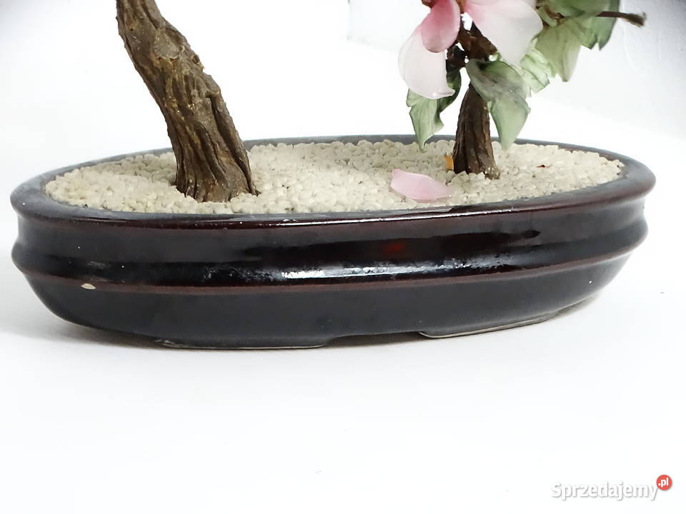 Chińskie Drzewko Bonsai Kwitnące Szkło Kamień Figurki i rzeźby Biłgoraj
