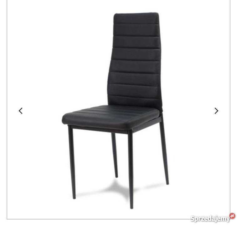 Krzesło tapicerowane czarne z  ekoskóry