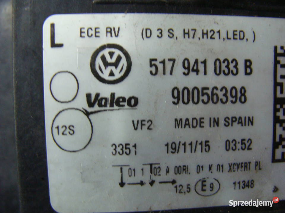 VW GOLF VII 7 SPORTSVAN 517941033B XENON LED Goleniów sprzedam