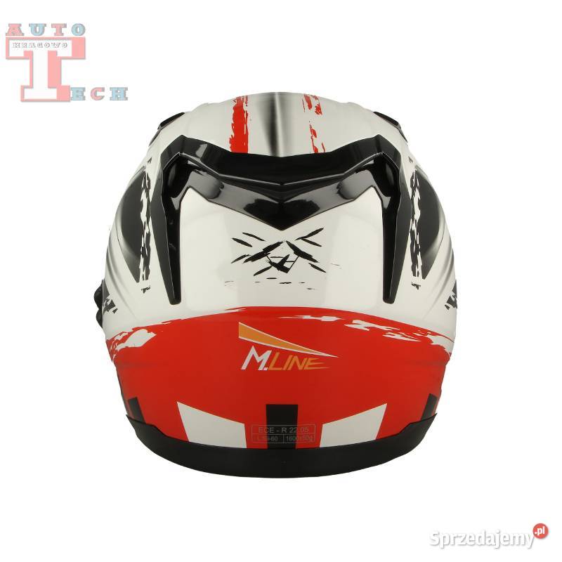 KASK VCAN Z BLENDĄ BIAŁO CZERWONY M AUTOTECH kaski Kaski i odzież Mrągowo