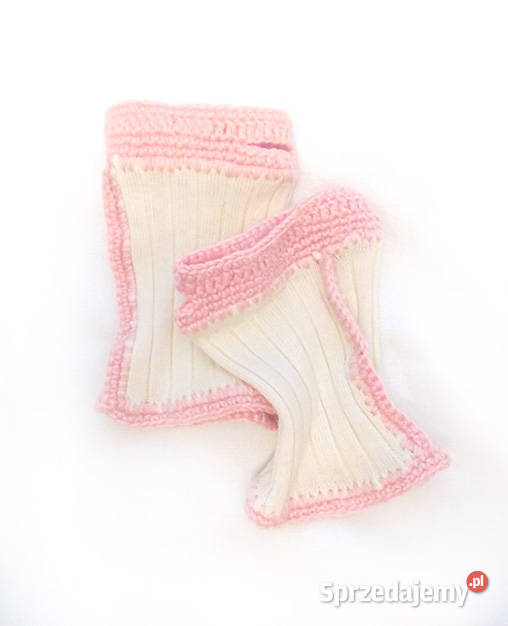 pastelowe mitenki kremowe mitenki ecru rózowe Dla kobiet