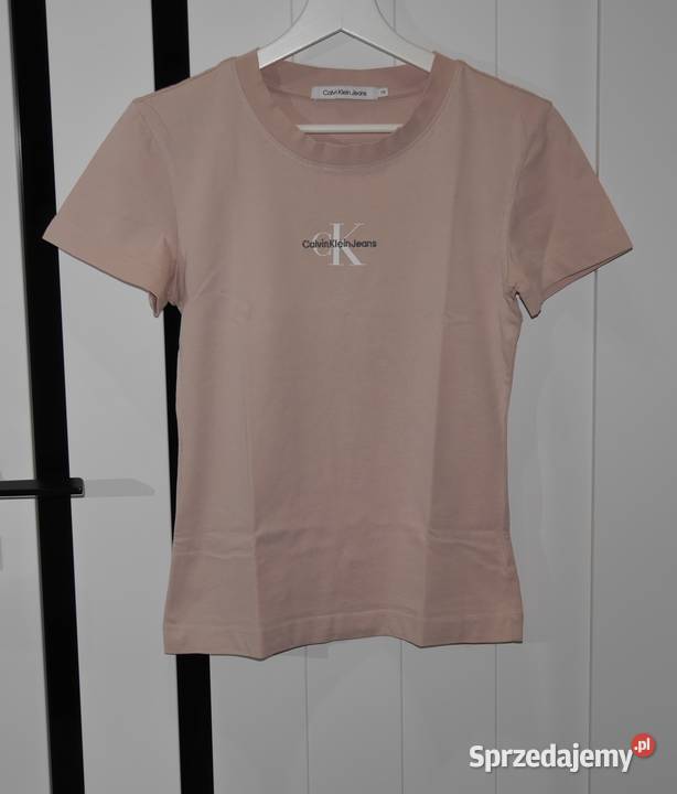 Calvin Klein śliczna bluzeczka haftowane logo 34 różowy Wrocław