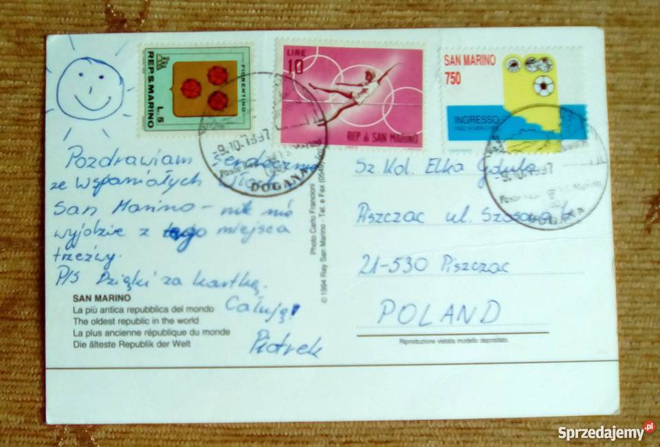 ZAMEK LA ROCCA O GUAITA NA WIERZCHOŁKACH GÓRY Pocztówki i karty telefoniczne Piszczac