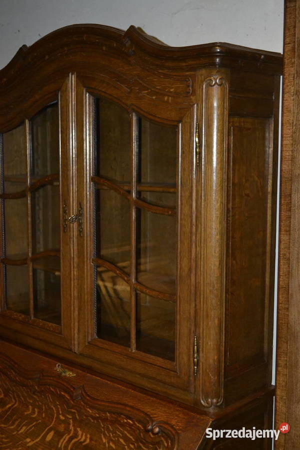 sekretarzyk z nadstawką lity dąb Będzin