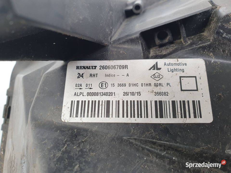 LAMPA LEWA PRZÓD DACIA DUSTER 260606709R Pozostałe Pozostałe kujawsko-pomorskie Lipno