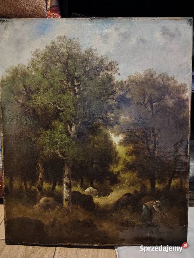 Park stary obraz olejny Kartuzy sprzedam