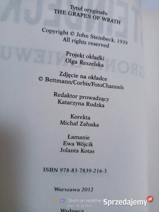 Grona gniewu książki Warszawa księgarnia Praga