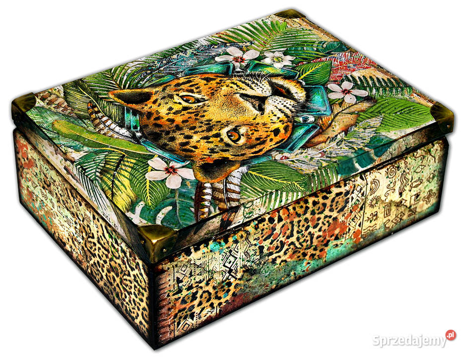 SZKATUŁKA pudełko drewniane JAGUAR Amazonia wielokolorowy Pozostałe kujawsko-pomorskie Bydgoszcz
