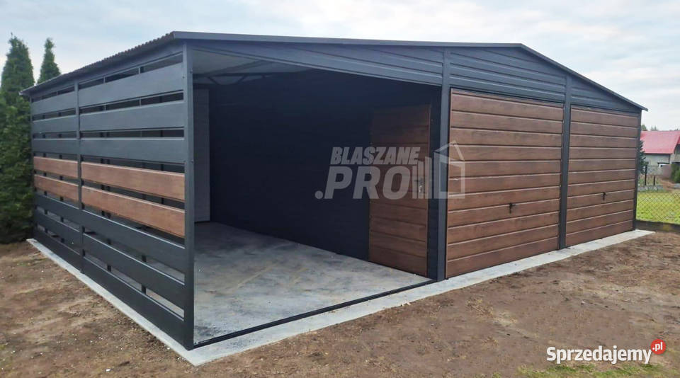 Garaz blaszany 66 m wiata 36 m antracyt GP745 36m2 Leszno