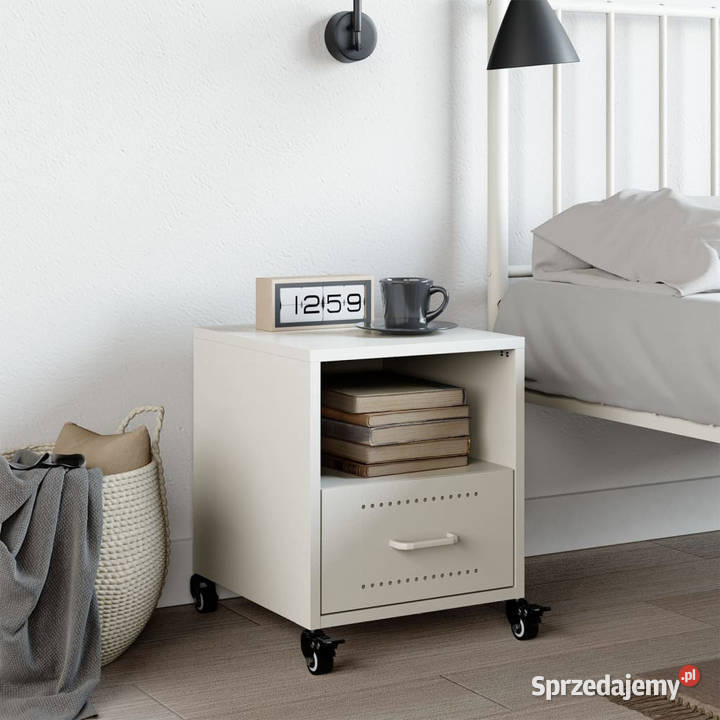Szafka nocna biała 36x39x435 stal WM846714 sprzedam