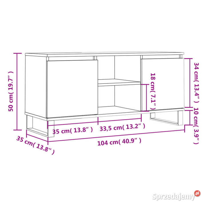 Szafka pod TV szarość betonu 104x35x50 WM827024 Warszawa sprzedam
