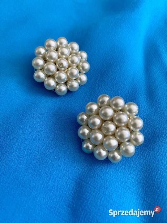 klipsy perełki z czasów PRLu w kształcie Gdynia
