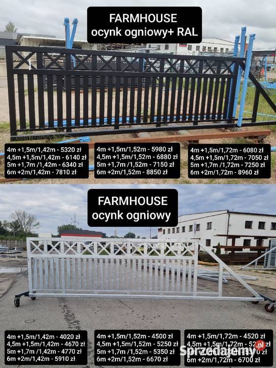 Brama przesuwna palisada pion 4mx172m PREMIUM Sokółka