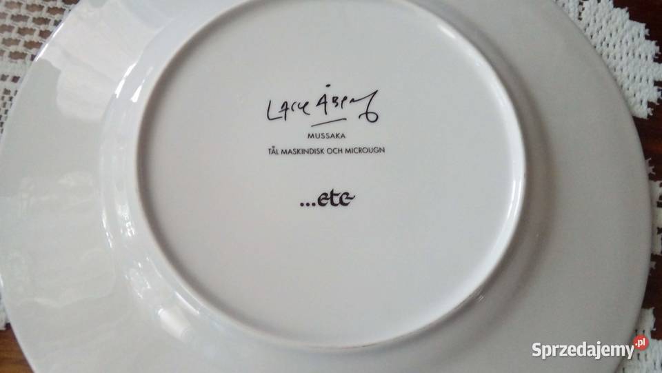 Porcelanowy duży talerz dekoracyjny sygnowany Warszawa